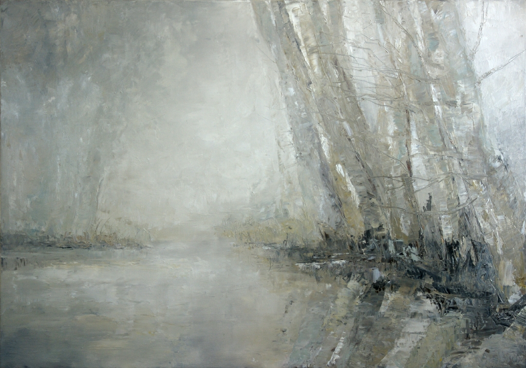 Bäume am Ufer, 2016, Öl auf Leinwand, 90 x 130 cm